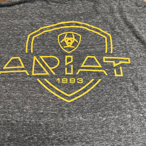 Ariat Mens Grey Cotton Buckle Short Sleeve Pullover T-Shirt Size XL